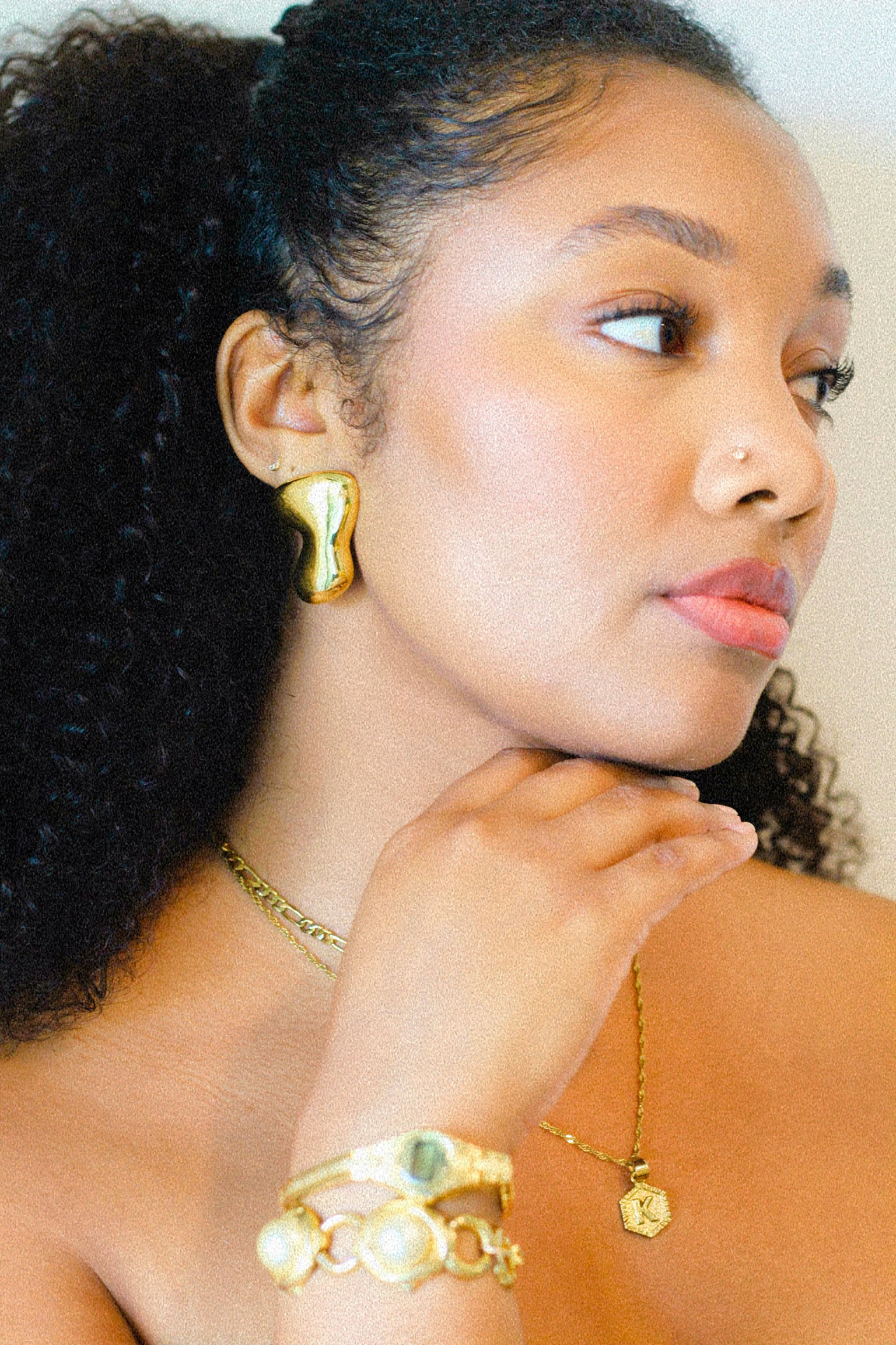 Gold Mini Boomerang Studs