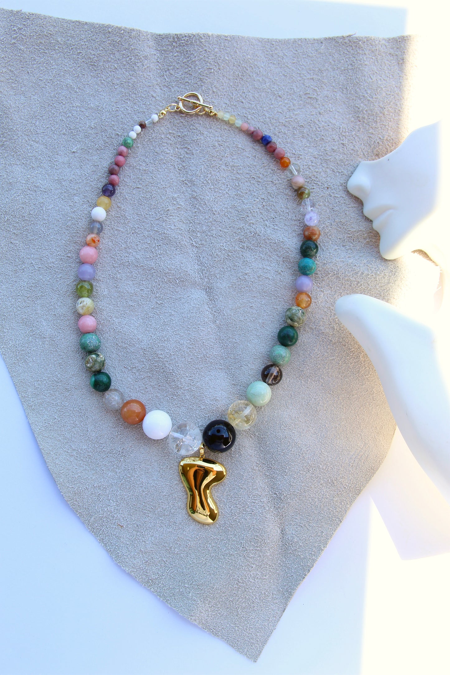 Mixed Bead Boomerang Necklace