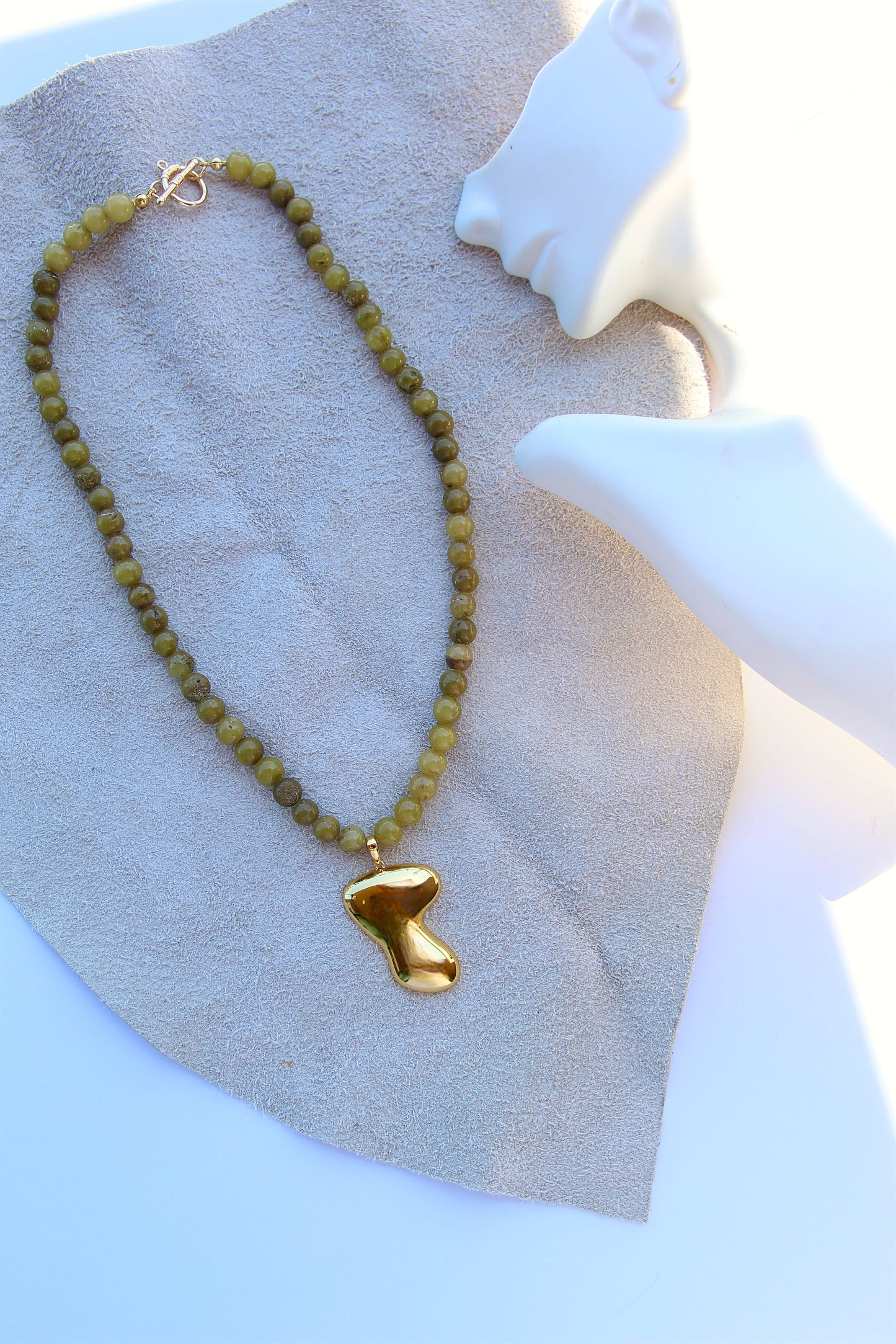 Jade Boomerang Necklace