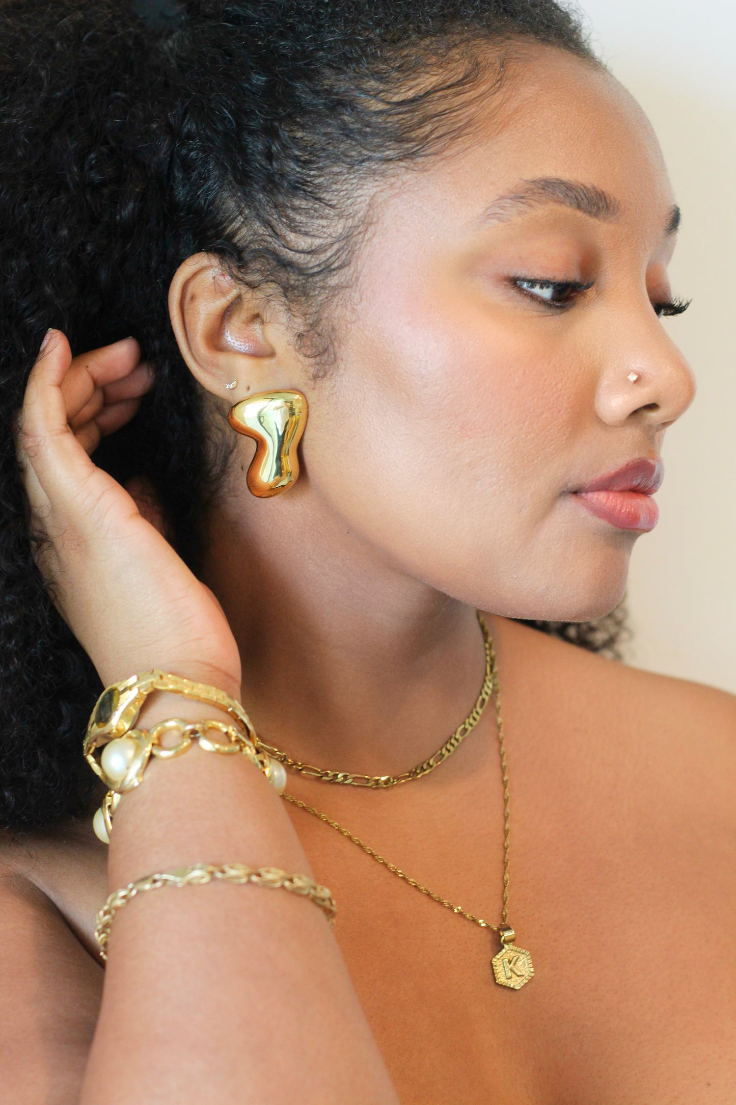 Gold Mini Boomerang Studs