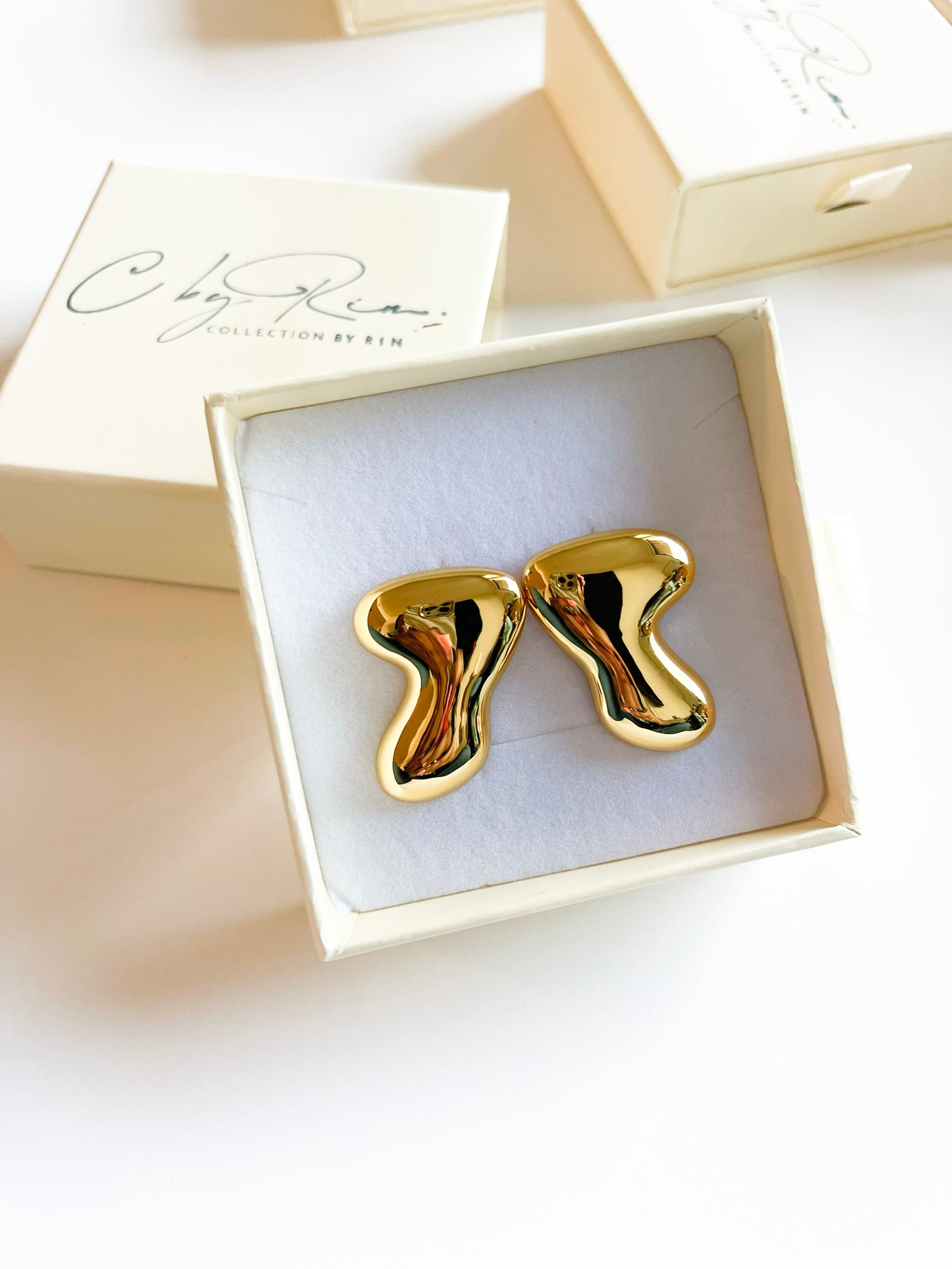 Gold Mini Boomerang Studs
