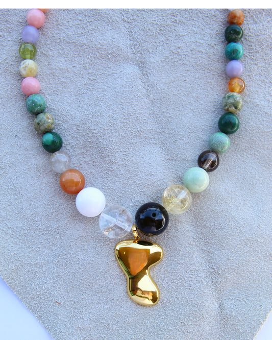Mixed Bead Boomerang Necklace