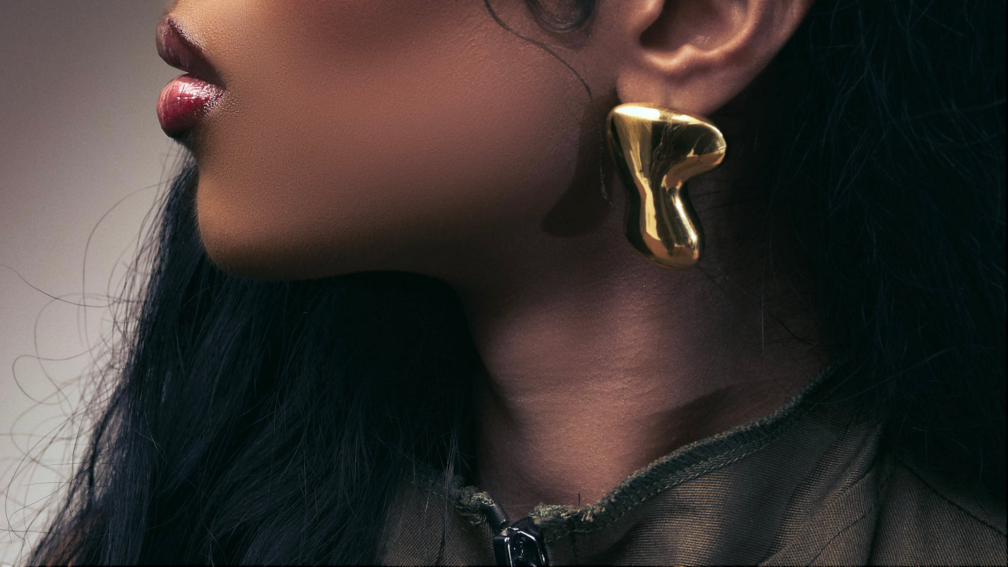 Gold Mini Boomerang Studs